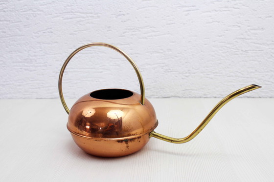 Image 1 of Brass and Copper Watering Can, France 1960