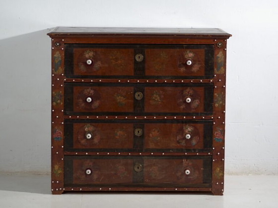 Cassettiera popolare antica dipinta – Austria, circa 1900 – Cassettiere, Porcelain, Wood (photo 33 of 40)