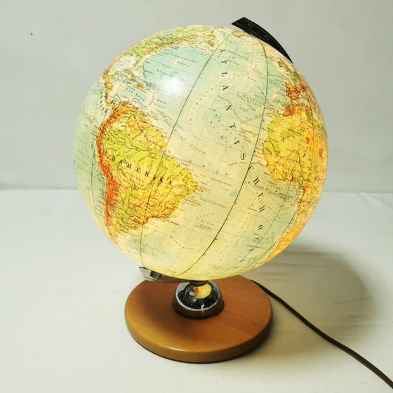 Vintage JRO "München" Globe, Mid-Century Modern, 1960s, JRO Globus München, Table lamps, Wood, Metal (photo 8 of 13)
