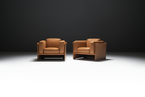 Image 1 of Grande set di poltrone DUC 405 in pelle di Mario Bellini per CASSINA Italia