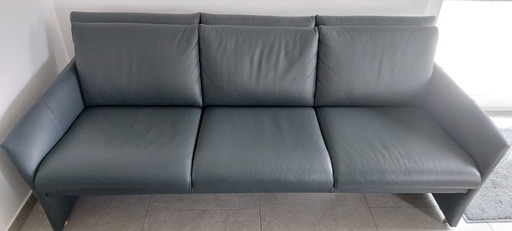 Elegante set da soggiorno in pelle a 3 posti + 2 posti – antracite