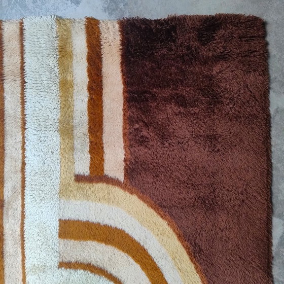 Image 1 of 1970s Museum-Grade Avant-Garde Wool Rug The Epithet of Space Age Luxury. Made in Italy
