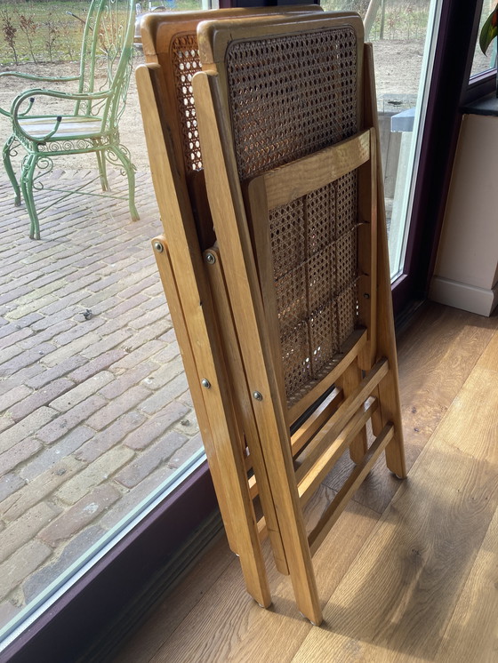 Image 1 of 2x Vintage Webbing Folding Chairs
