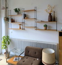 Vintage Swedish shelving unit, Nisse String wall system, original