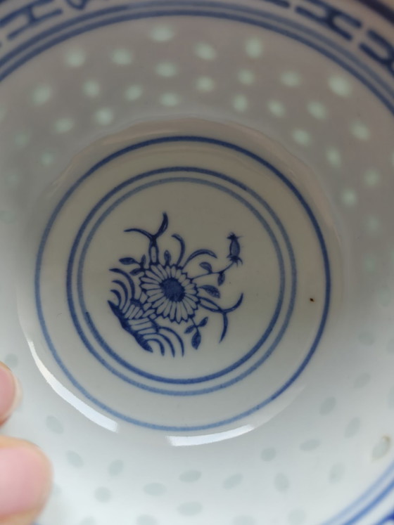 Ciotole tradizionali Jingdezhen a chicco di riso dipinte a mano vintage con mini teiera, Servizi da tavola (foto 7 di 14)