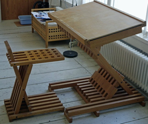 2x table à dessin et chaise Günther Lambert