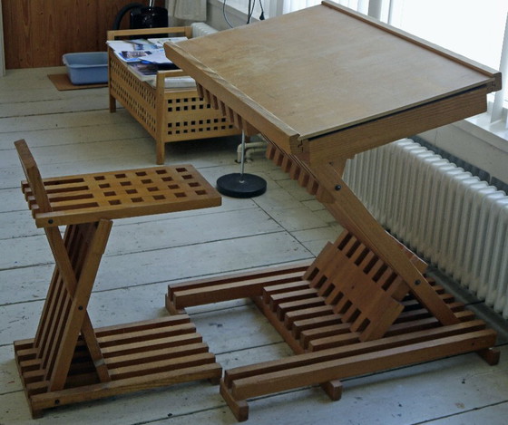 Image 1 of 2x Tavolo da disegno e sedia Günther Lambert