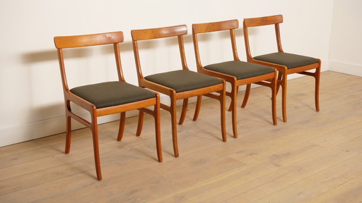 4 x sedia da pranzo | Ole Wanscher | Legno di ciliegio | Rivestita