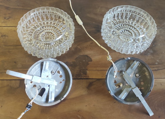 Image 1 of Ceiling or wall light in molded glass - mid-20th century