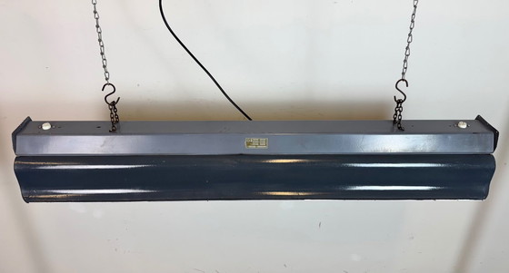 Image 1 of Lampadario industriale a sospensione in smalto grigio di Elektrosvit, anni '60