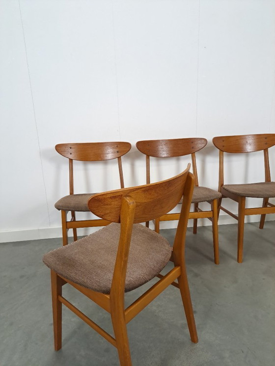 Image 1 of Set of 4 Deense teak Farstrup Møbler Model 210 eetkamerstoelen, dining chairs