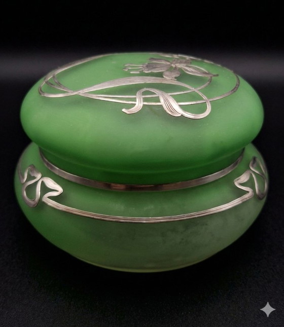Image 1 of Alvin Sterling Overlay Satin Glass