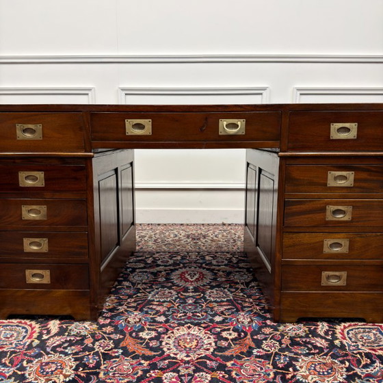 Classic English Desk with Black Leather – Wood (photo 10 of 18)