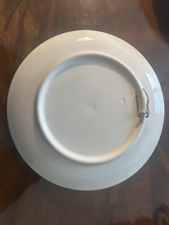 Image 1 of Assiette vintage Decorative Barbotine Montagne / Chalet - Germania Ovest - D 30 cm