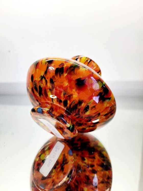 Image 1 of Art Deco spatter vaas, kralik glas, Tsjechië