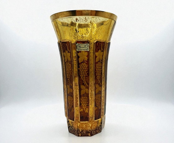 Image 1 of Bohemia – Egermann vase in engraved and gilded Bohemian crystal