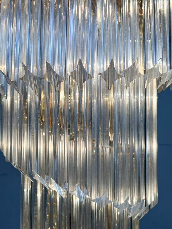 Image 1 of  Gran araña/lámpara de techo de Paolo Venini, cascada, cristal de Murano, Italia, años 70