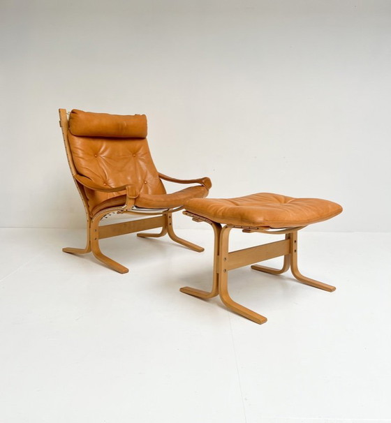 Image 1 of Fauteuil Siesta avec repose-pieds, conçu par Ingmar Relling pour Westnofa, années 1970