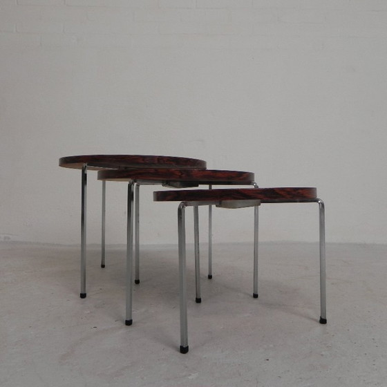 Image 1 of Set of 3 side tables, nesting tables Vaza Roden, 1960s