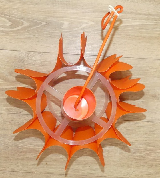 Image 1 of Lampada di plastica arancione vintage space age anni '70 pop art