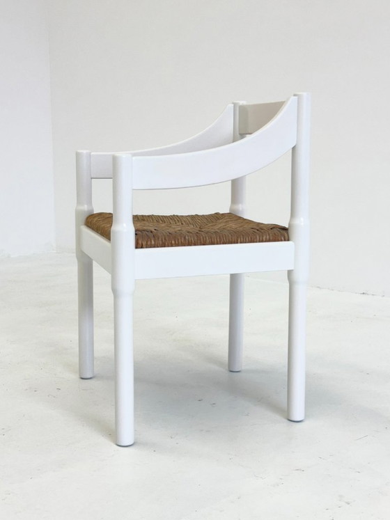 Image 1 of Set of two Carimate chairs by Vico Magistretti in white