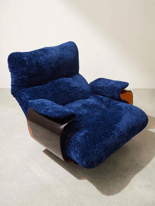 Ligne Roset Marsala Fauteuil Blauw Fluweel – Velvet, Plexiglass (photo 2 of 4)