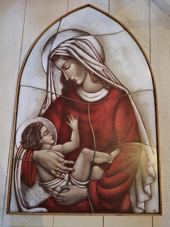 Image 1 of Religiöse Opalin-Ikone der Maria mit dem Jesuskind, Van Paridon-Brüder