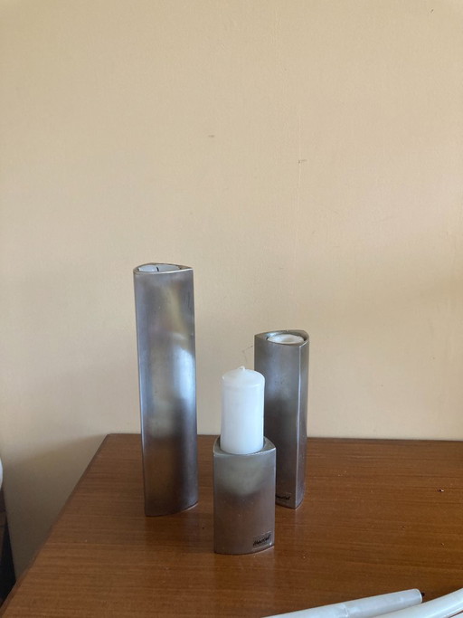 Set of 3 Vintage candlesticks Herstal Denmark