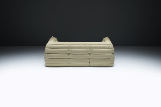 Image 1 of Originele Togo Medium Settee in beige leer 2007 - Michel Ducaroy - Ligne Roset