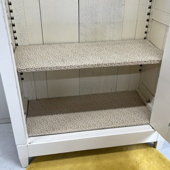 Image 1 of Brocante vintage 1 deurs opbergkast kledingkast wit 