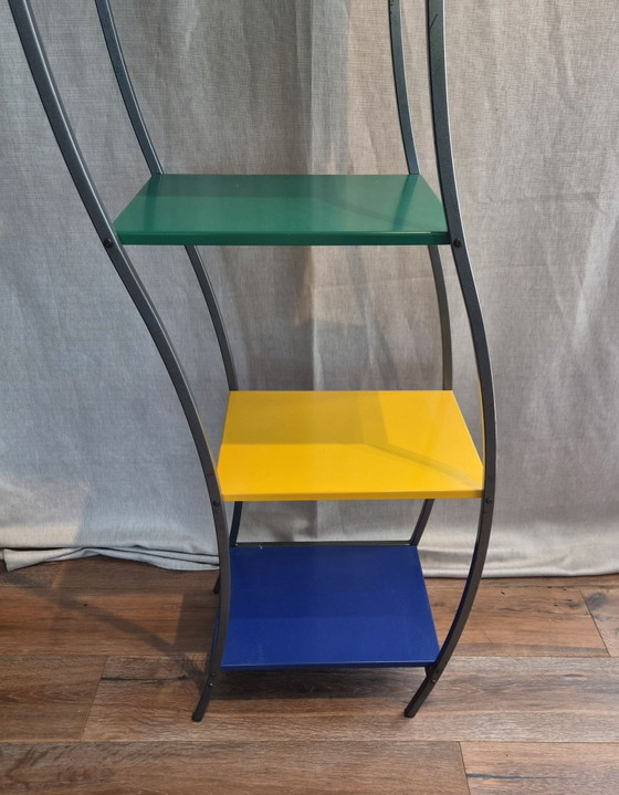 Set of Two Vintage Memphis-Style Bookcases – Memphis Style, Metal (photo 11 of 11)