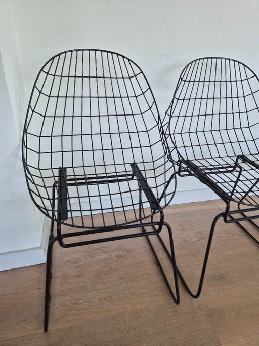6x Pastoe SM05 wire chairs door Cees Braakman zwart