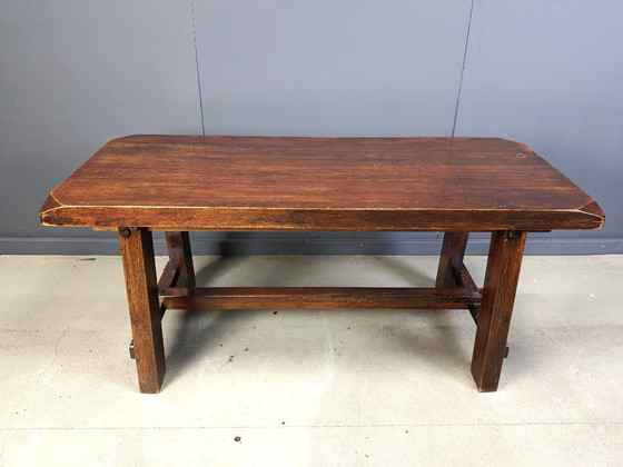 Image 1 of Esstisch aus Massivholz im Brutalismus, 1960er Jahre