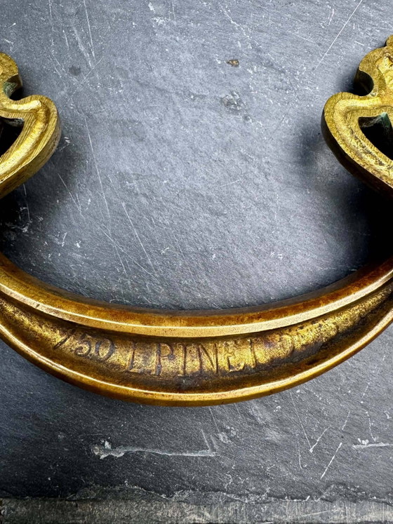 Pair of bronze handles signed L.PINET Art Nouveau – Decorative Objects (photo 2 of 9)