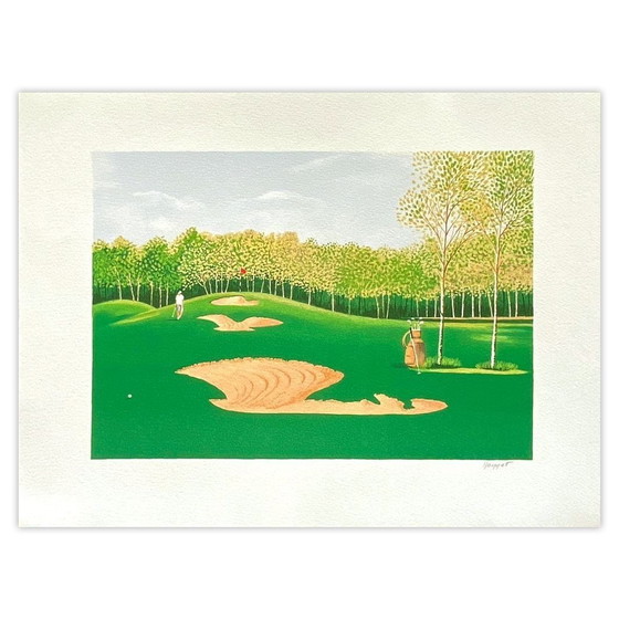 Jean-Louis Honnet signierte Lithographie Le Golf I 1990 – Lithographien & Drucke, Paper (photo 4 of 5)