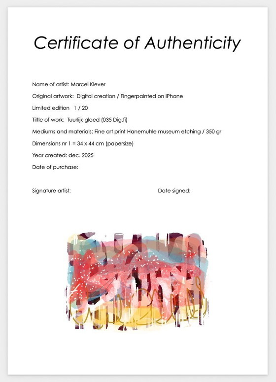 Image 1 of Marcel Klever / Stampa artistica 'Sure glow'