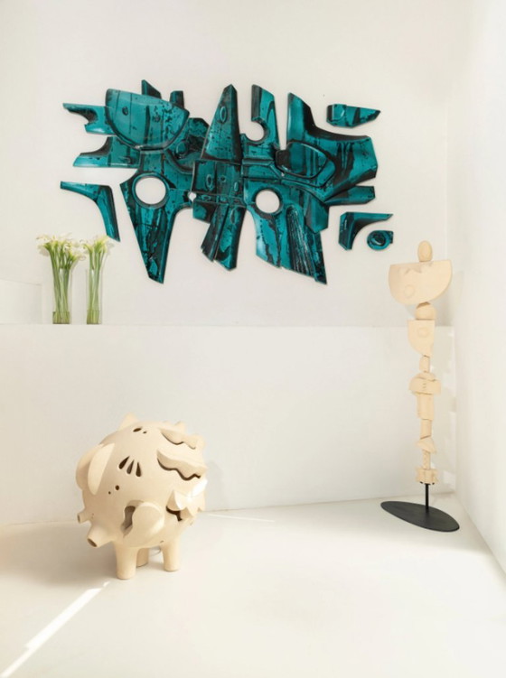 Affresco « Deep Green Lava Stone » di Olivia Cognet, Arte, Pietra, Nero (foto 6 di 6)