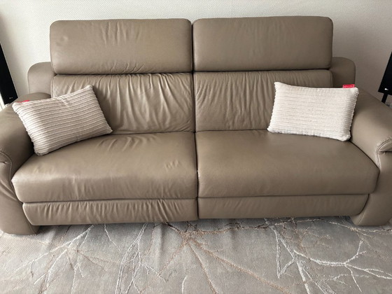 Himolla Genuine Leather Sofa, Electrically Adjustable, Taupe (photo 5 of 8)