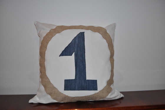 Vintage No.1 & No.1 Cushion, Set of 2 – Pillows, Modern (photo 3 of 3)