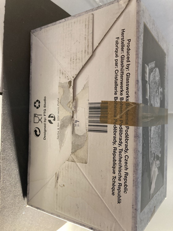 Image 1 of Brocca per il latte e zuccheriera in cristallo della Repubblica Ceca vintage degli anni '90 su un vassoio