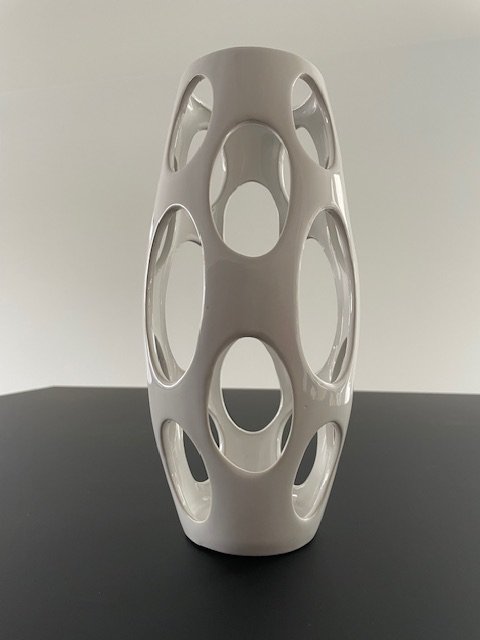 Image 1 of Modern Vase With Hole Texture White Ceramic