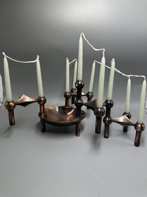 Ensemble de bougeoirs Nagel style moderne du milieu du siècle, années 1960
