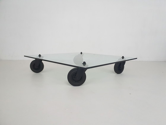 Image 1 of Gae Aulenti for Fontana Arte "Tavolo con Ruote" Italy 1980