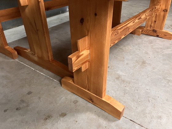 Image 1 of Dining table 2 benches pine Scandinavian Swedish