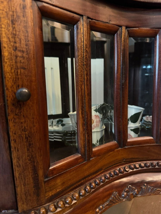 Image 1 of Mahogany Tea Cabinet Display Cabinet Faceted - Flamant