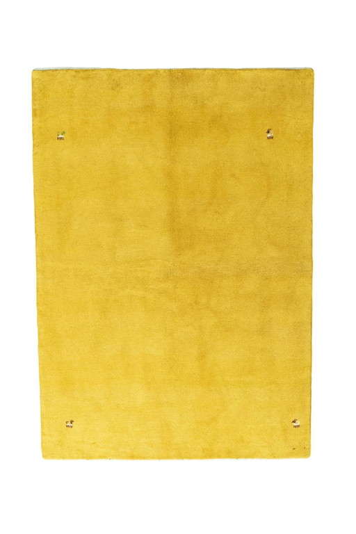Tapis Gabbeh Loribaft - Jaune - 215 X 152 cm - Nouveau