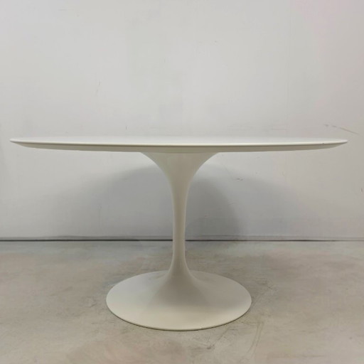 Knoll saarinen tulip tafel 90's wit fineer origineel gemerkt 137cm
