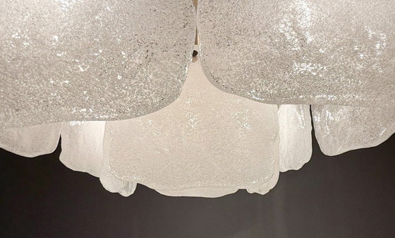 Image 1 of Lampe en verre glacé/plafonnier de J.T. Kalmar pour Kalmar Franken, modèle : Bernstein, Autriche, années 1960