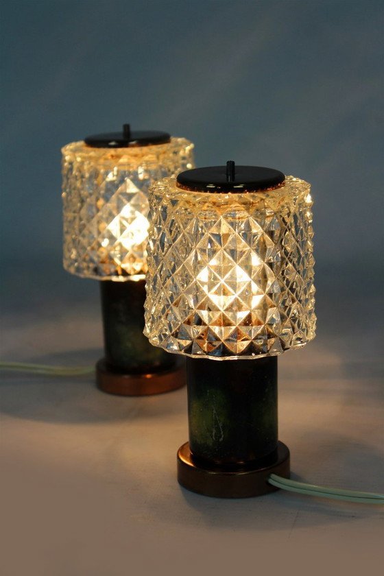 Lampade da tavolo in rame di Kamenicky Senov, anni '70, set di 2 – Glass, Copper (photo 13 of 13)