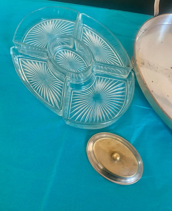 Vassoio da Servizio Art Déco Punzonato – RB, Accessori da tavola, Metal, Glass (photo 3 of 8)